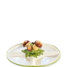 Керамические подносы для закусок с ручной росписью в виде грибов