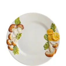 Грибная плоская тарелка из керамики, расписанная вручную