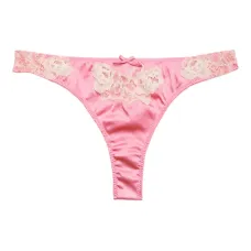 Трусики-стринги Juliet с кружевом и бантом