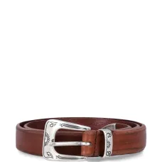 Кожаный ремень с гравированной пряжкой
