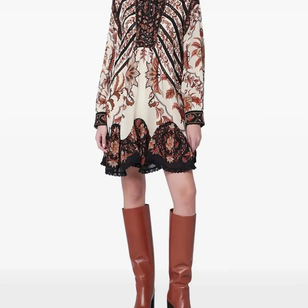 Мини-платье с длинными рукавами Majestic Garden