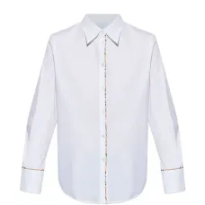 Рубашка с полосатыми деталями и пуговицами