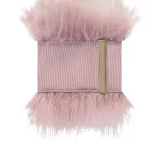 Браслет из гросгрейна с искусственными перьями