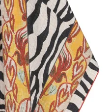 Шарф с зебровым принтом и цветочным узором Шарф с зебровым принтом и цветочным узором