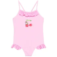 Купальник с оборками и графичным принтом