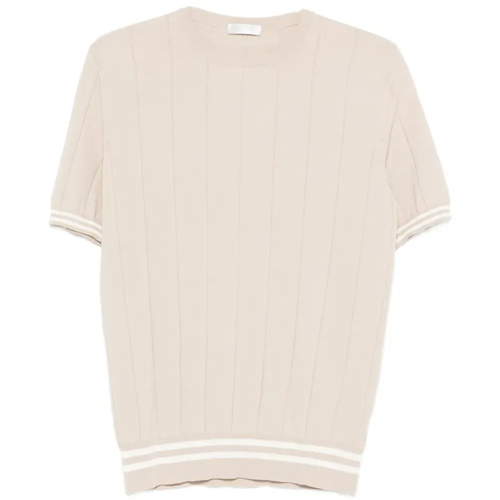 Рифленая футболка в полоску