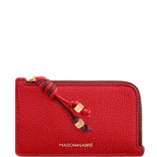 Картхолдер из зернистой кожи на молнии