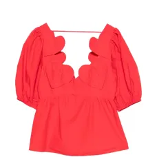 Блузка с пышными рукавами и сердечками