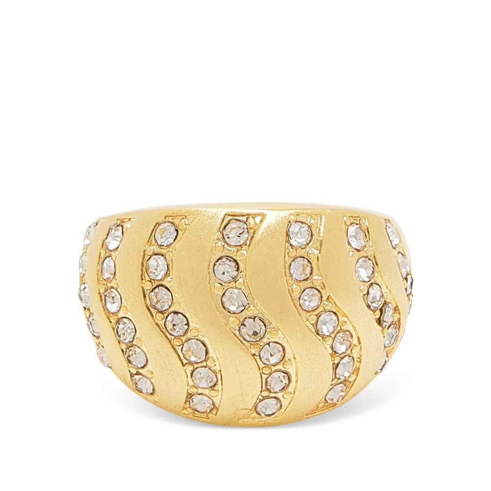 Кольцо Aurora Wave с кристаллами в виде волны