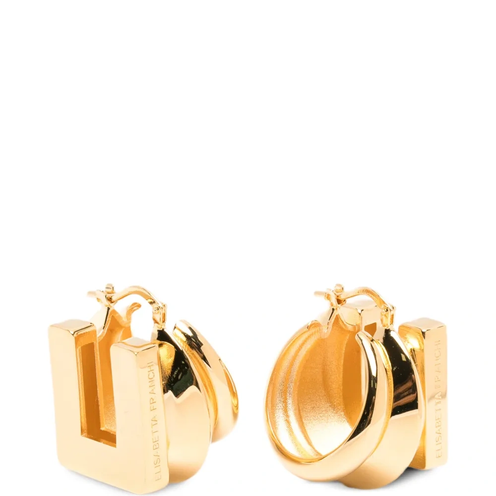 Геометрические серьги с эффектом многослойности