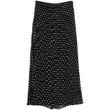 Юбка макси со складками и узором в горох