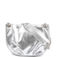 Сумка на плечо с эффектом металлик