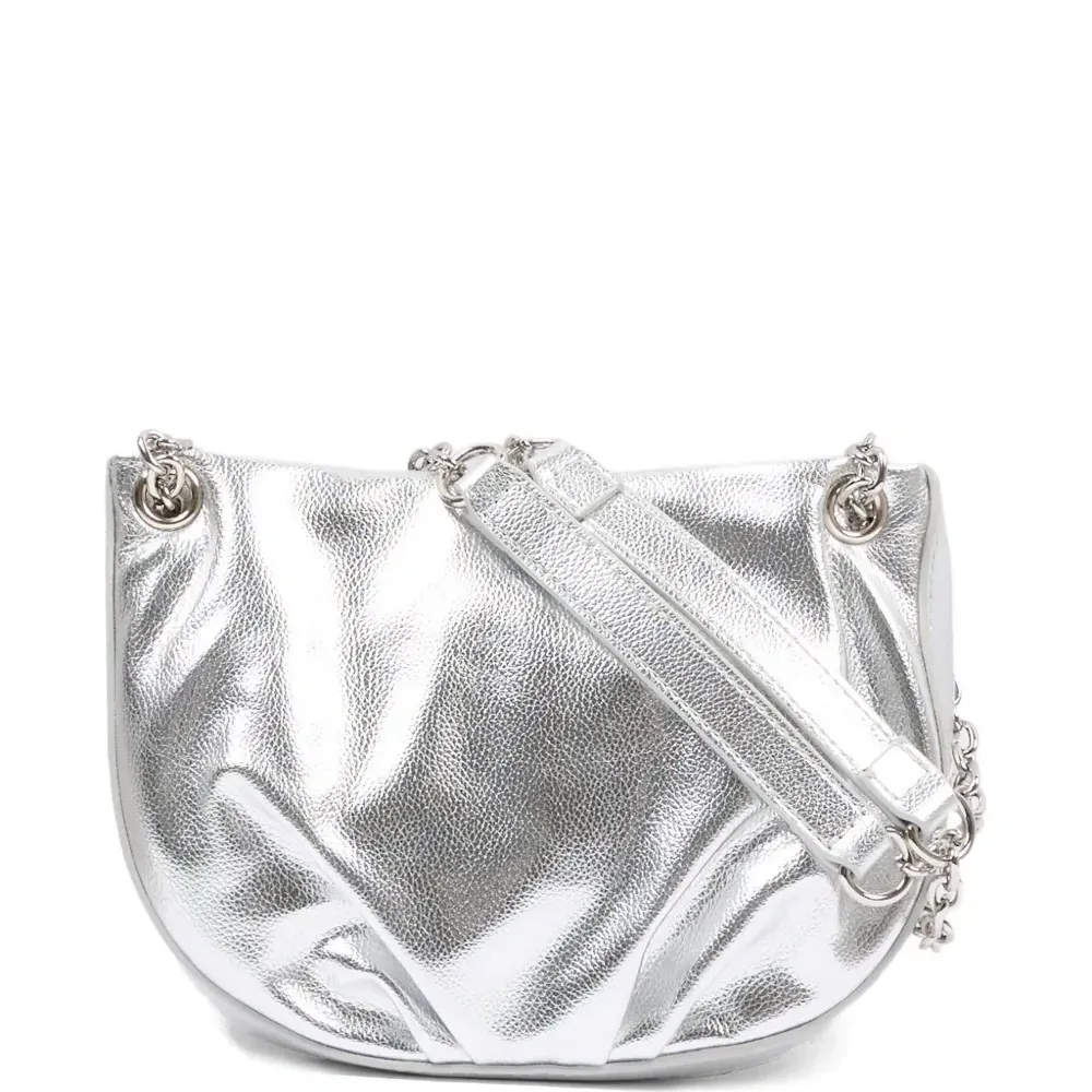 Сумка на плечо с эффектом металлик