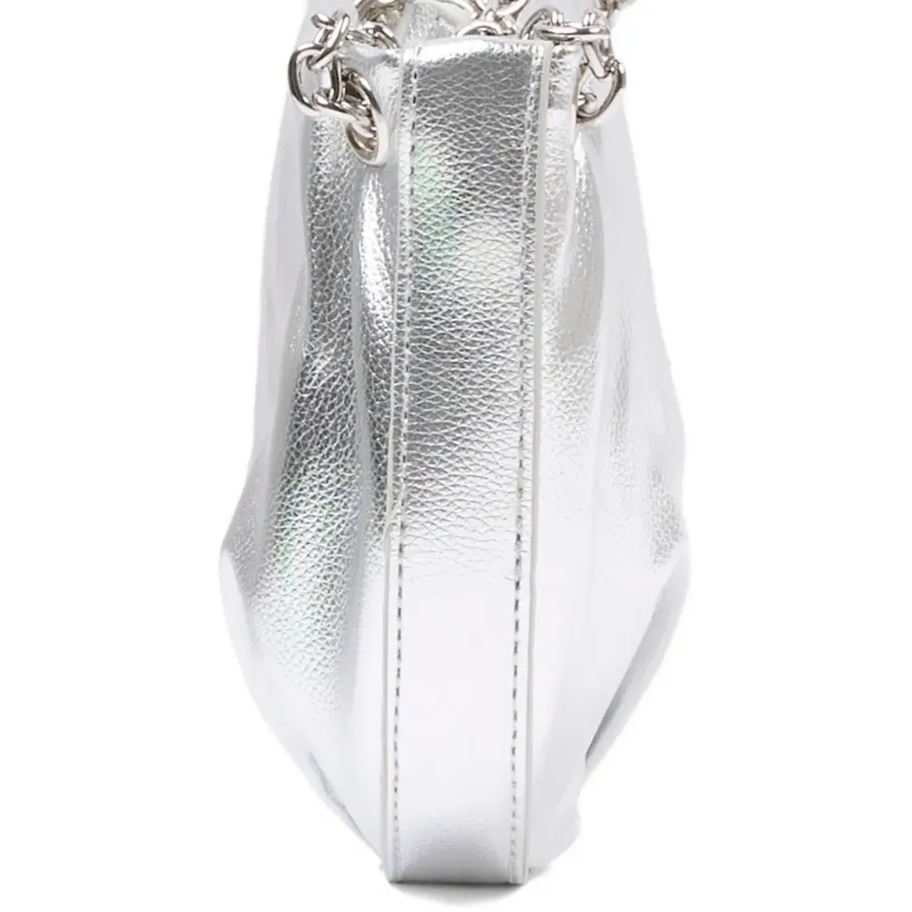 Сумка на плечо с эффектом металлик