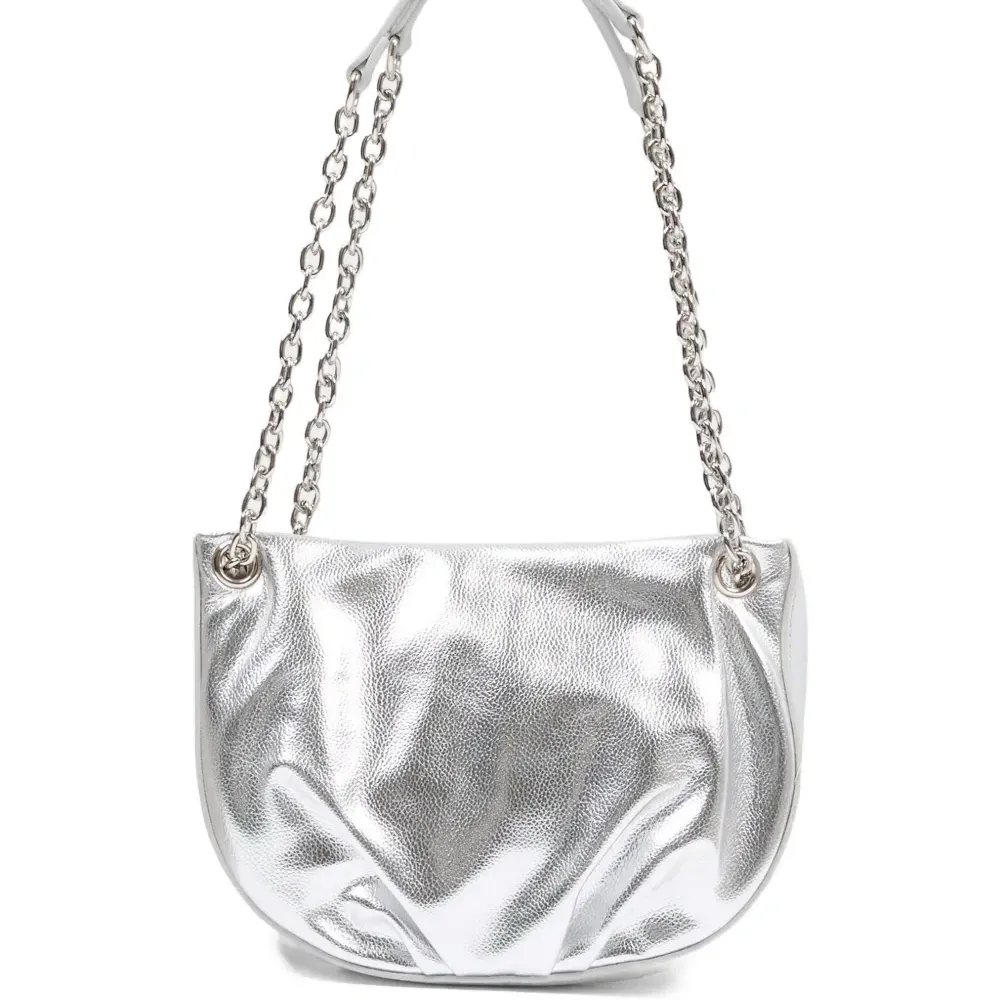 Сумка на плечо с эффектом металлик