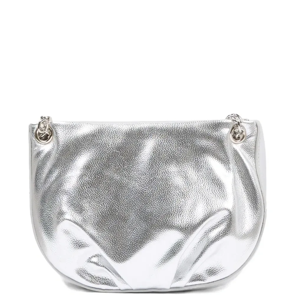 Сумка на плечо с эффектом металлик