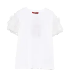 Футболка с оборками на рукавах Футболка с оборками на рукавах