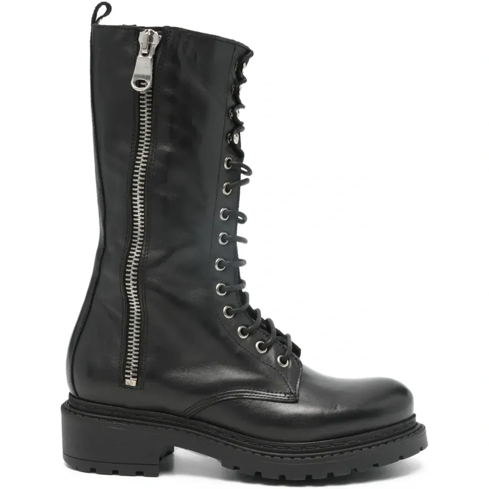 Ботинки на шнуровке с отделкой молниями