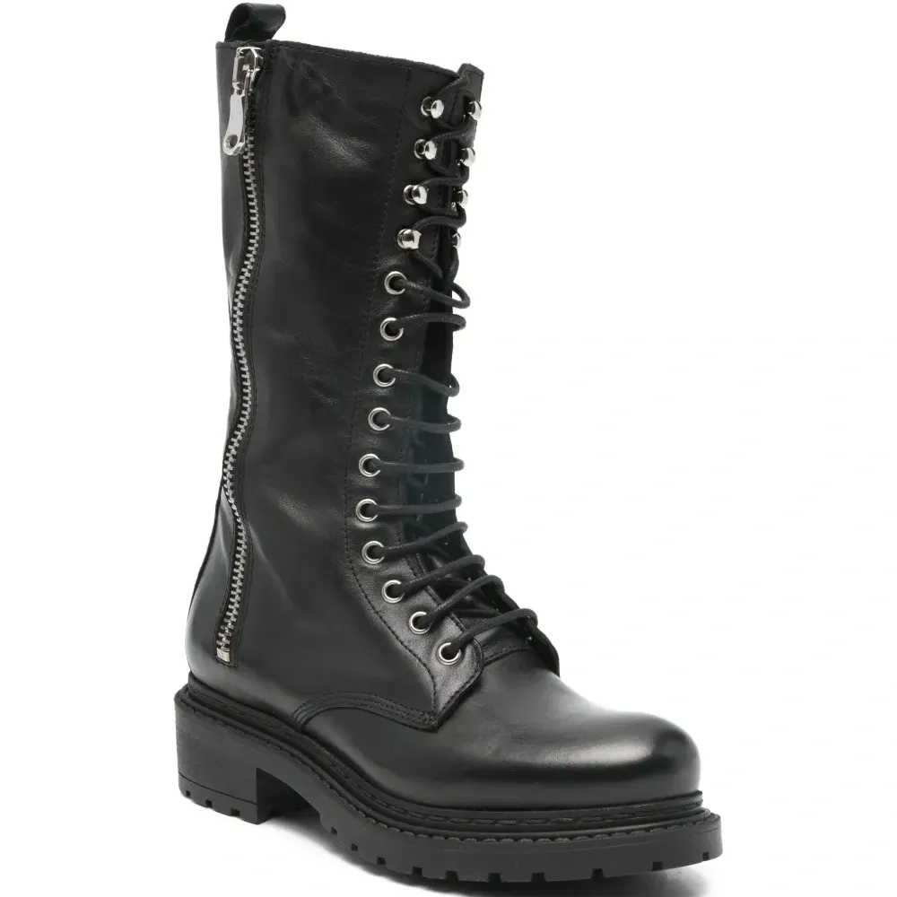 Ботинки на шнуровке с отделкой молниями