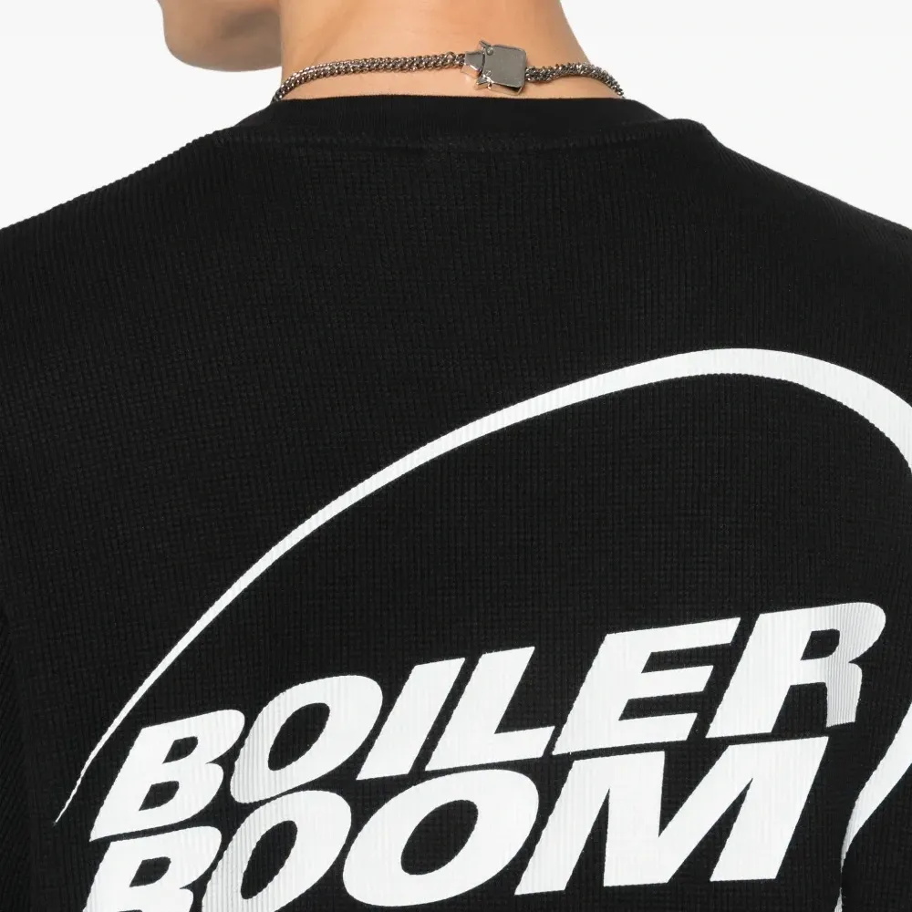 Свитшот в рубчик с принтом-логотипом