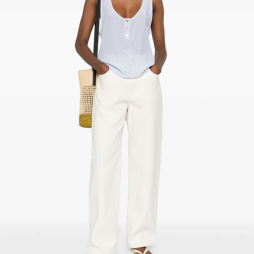 Топ в полоску на пуговицах