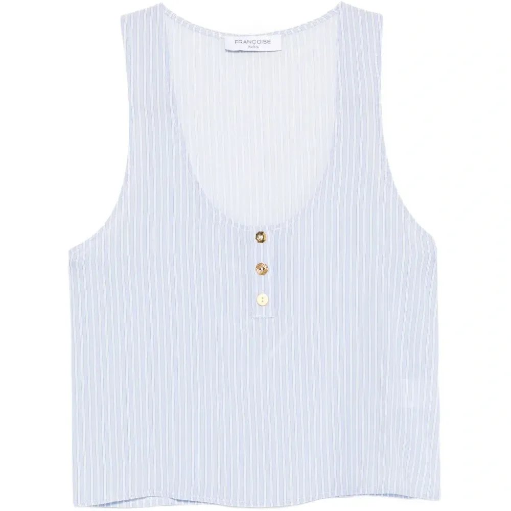 Топ в полоску на пуговицах