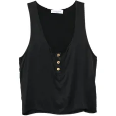Топ с V-образным вырезом и пуговицами Топ с V-образным вырезом и пуговицами