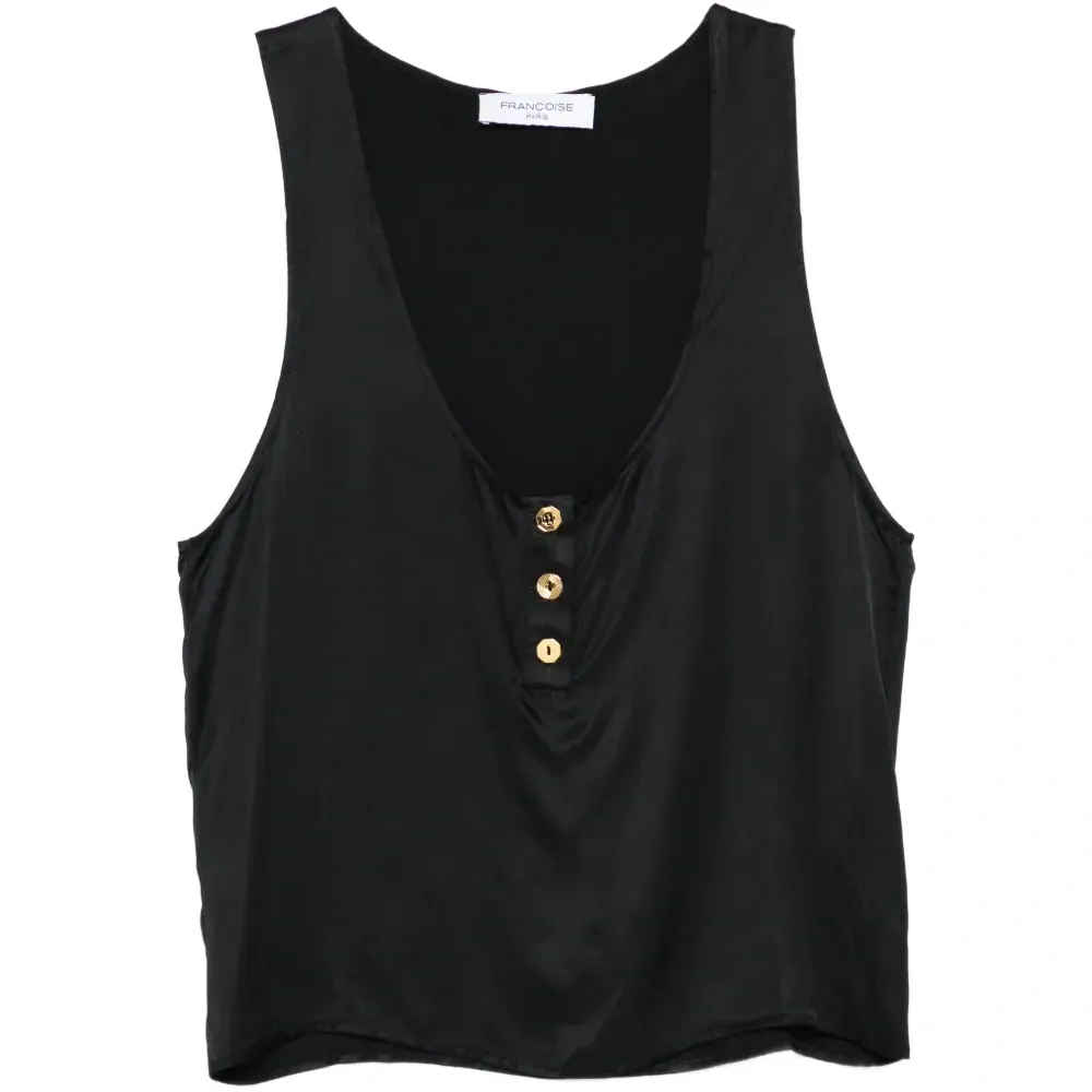 Топ с V-образным вырезом и пуговицами