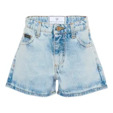 Джинсовые шорты с принтом логотипа