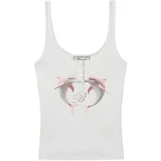 Топ в рубчик с принтом дельфинов Топ в рубчик с принтом дельфинов