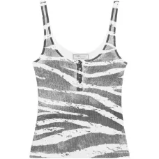 Рифленый топ с принтом "зебра"