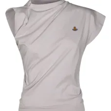 Драпированная футболка с украшением в виде орба