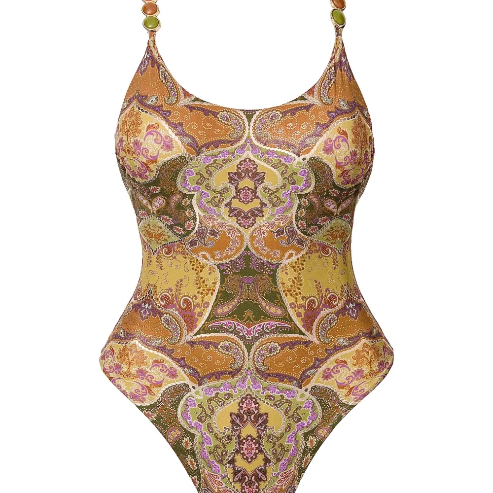 Купальник Aurelia с бусинами и принтом