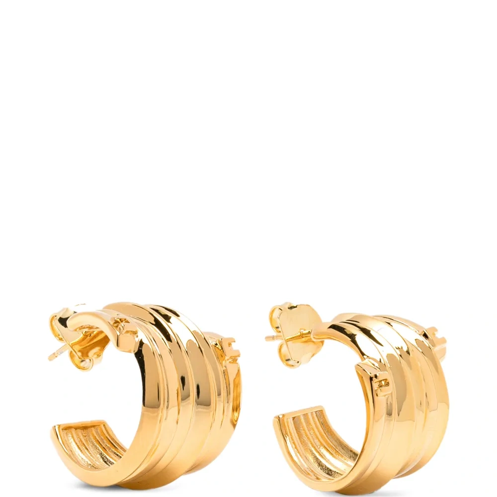 Серьги-кольца с рельефной поверхностью