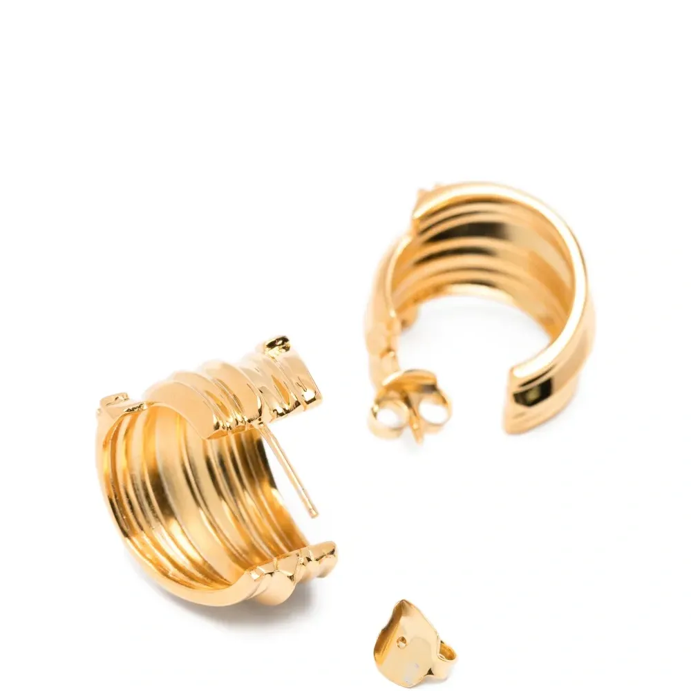 Серьги-кольца с рельефной поверхностью
