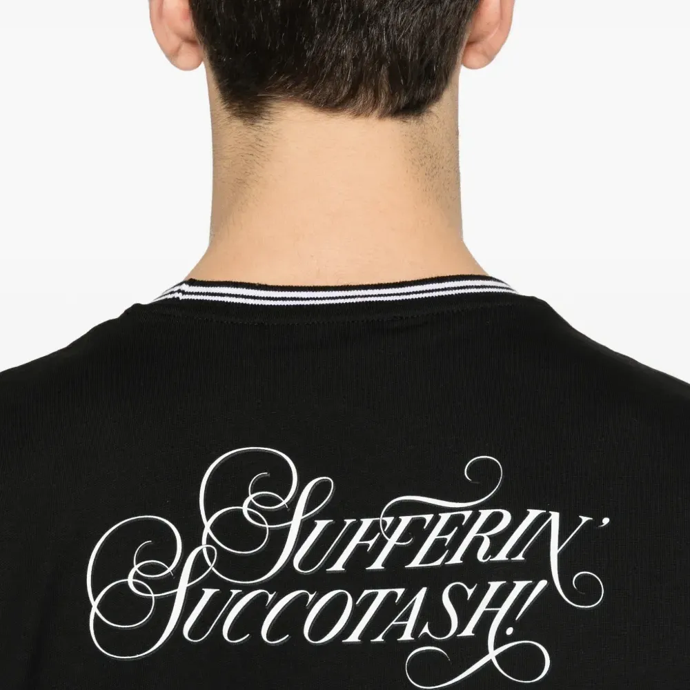 Футболка с контрастной отделкой и графическим принтом