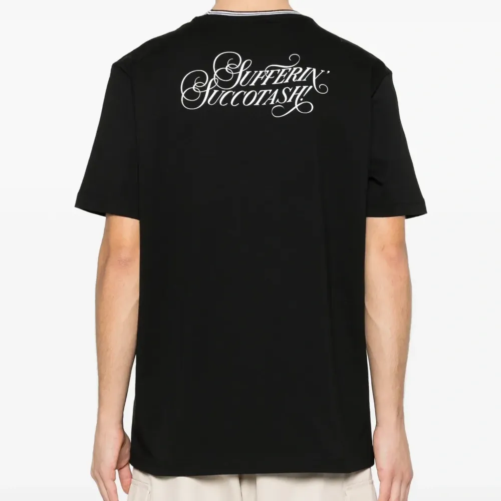 Футболка с контрастной отделкой и графическим принтом