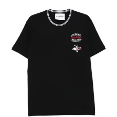 Футболка с контрастной отделкой и графическим принтом