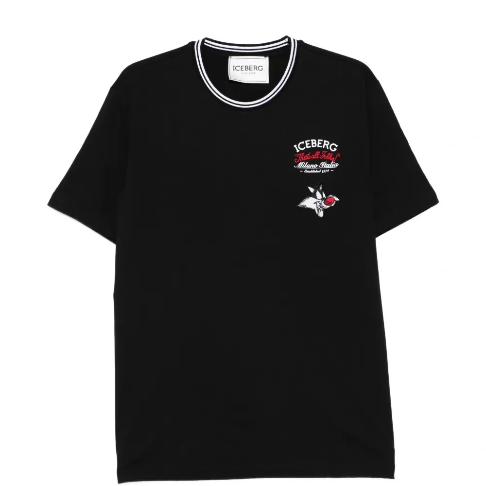 Футболка с контрастной отделкой и графическим принтом