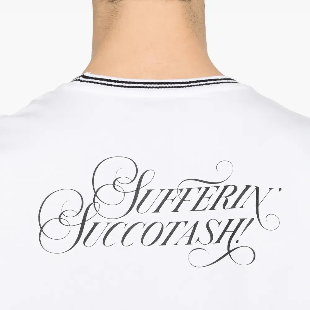 Футболка с графическим принтом и полосатой отделкой