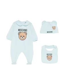 Комплект боди с воротником и принтом медведя (набор из трех) Комплект боди с воротником и принтом медведя (набор из трех)