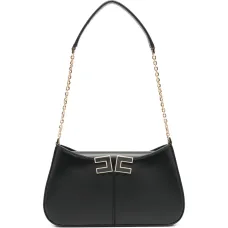 Мини-сумка на плечо с цепочным ремнем и логотипом-табличкой Мини-сумка на плечо с цепочным ремнем и логотипом-табличкой