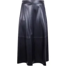 Расклешённая кожаная юбка с панелями