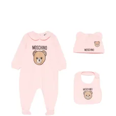 Комплект боди с воротником и принтом медведя (набор из трех) Комплект боди с воротником и принтом медведя (набор из трех)