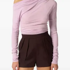 Драпированная блуза с длинными рукавами