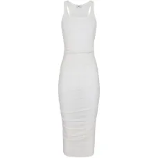 Платье миди с вышивкой и драпировкой Платье миди с вышивкой и драпировкой