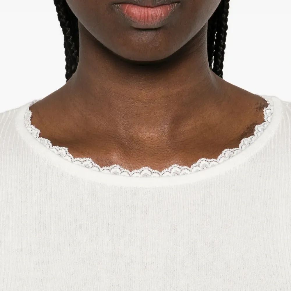 Свитер с кружевной отделкой