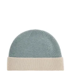 Двухцветная вязаная шапка