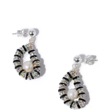 Серьги-подвески с искусственным жемчугом