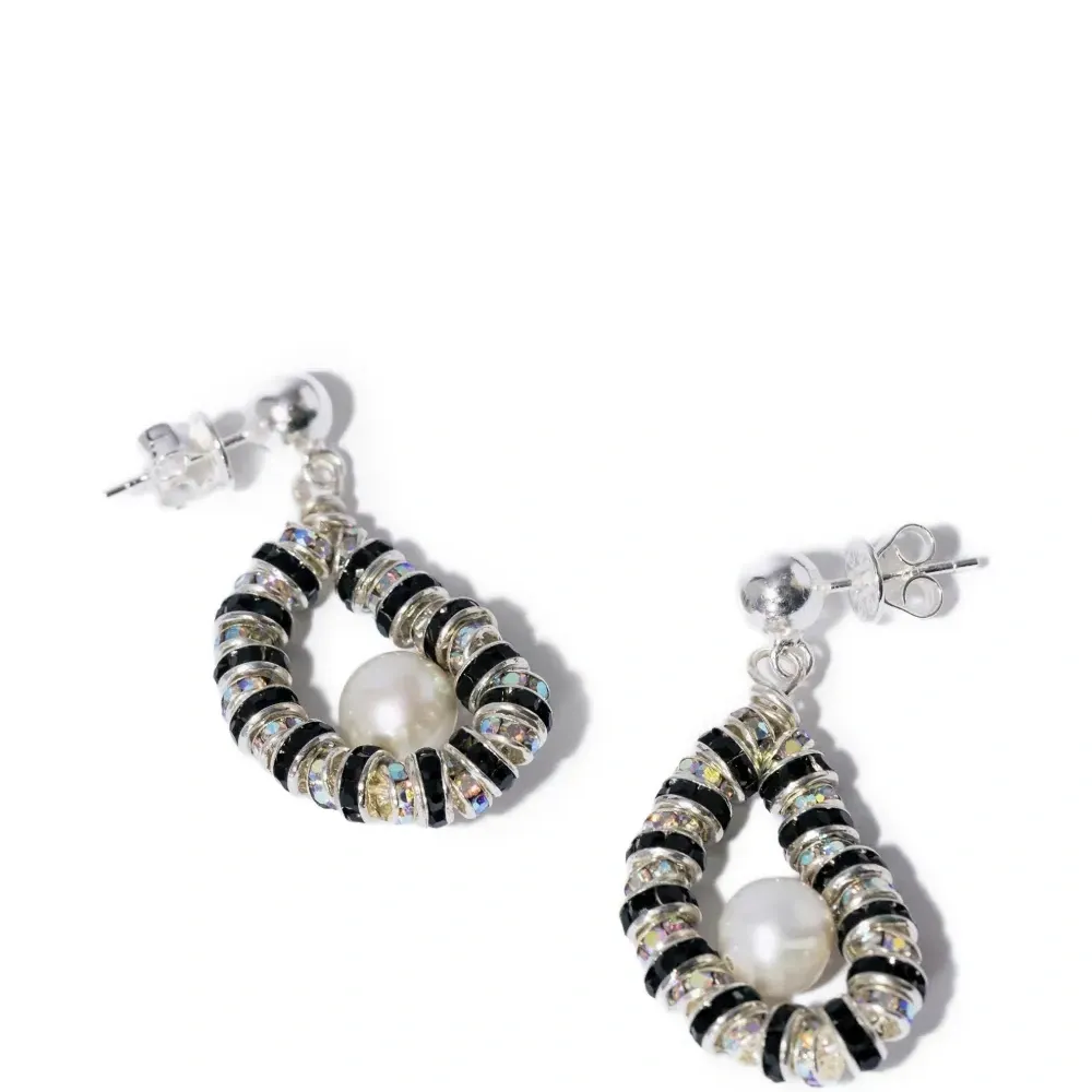 Серьги-подвески с искусственным жемчугом